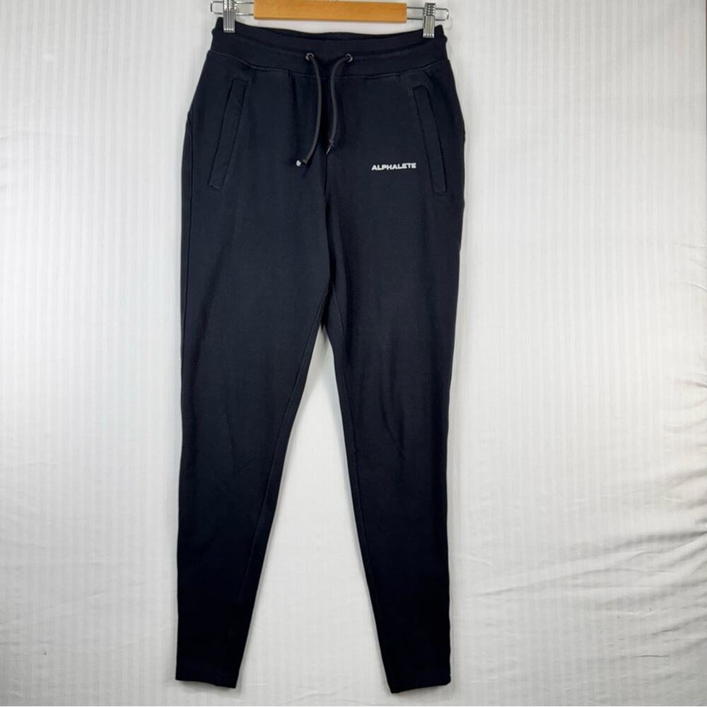 Alphalete Classic Capital Logo Black Crop Hoodie & Jogger Sweatpants Size Medium - Picture 7 of 12
